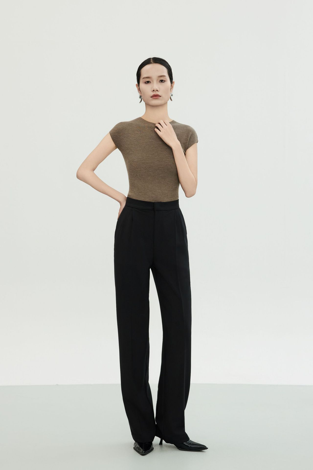 白露版型巨好无缝短袖针织衫半袖打底上衣圆领T恤女羊毛衫修身详情43