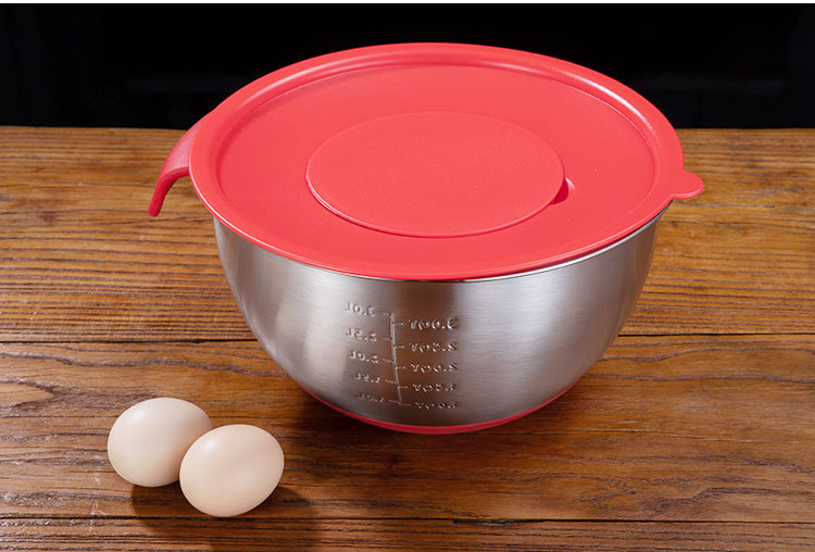 加厚不锈钢硅胶底打蛋盆带手柄水位线倾嘴搅拌碗硅胶沙拉盆和面盆详情17