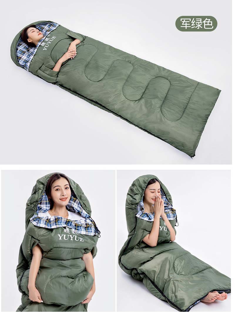 Factory wholesale adult outdoor sleeping bags, single person in spring, autumn and winter, spliced thickened sleeping bags for midday rest, travel and camping pic 7