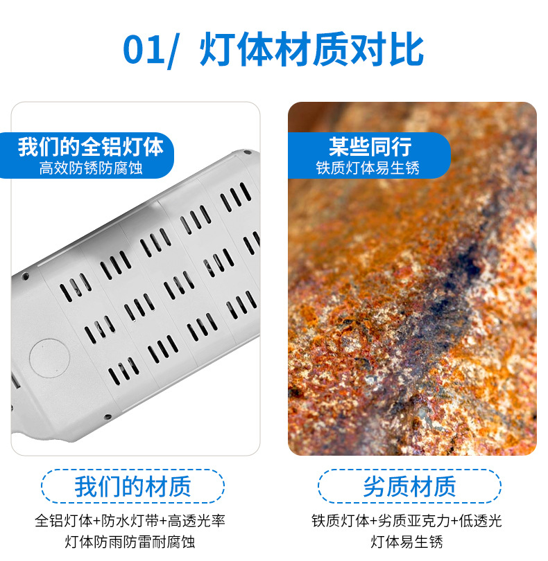 太阳能路灯 LED市电路灯 新农村4米6米8米路灯头 LED模组路灯套件详情6