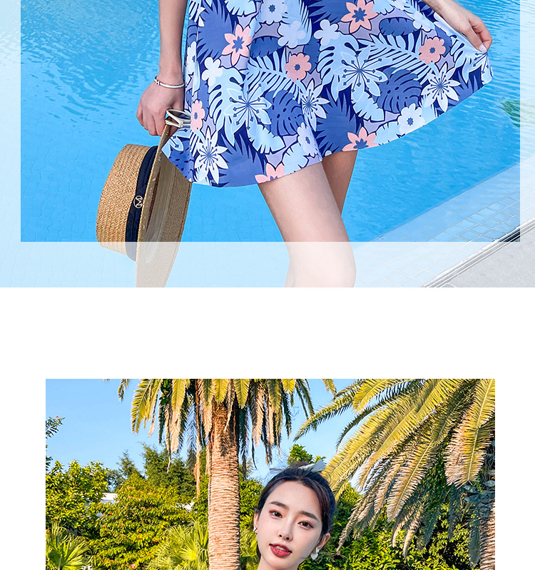 胖MM泳衣大码显瘦时尚碎花裙式泳装连体保守妈妈款游泳衣批发-028320详情19