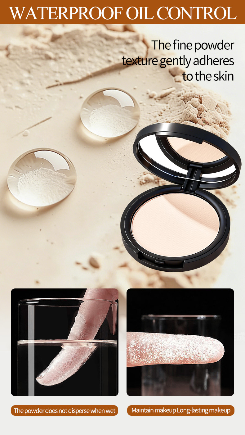 Tianwei Cross-border OK English Version Matte, Fine, smooth, clear, natural, long-lasting, setting and concealer powder compact pic 10