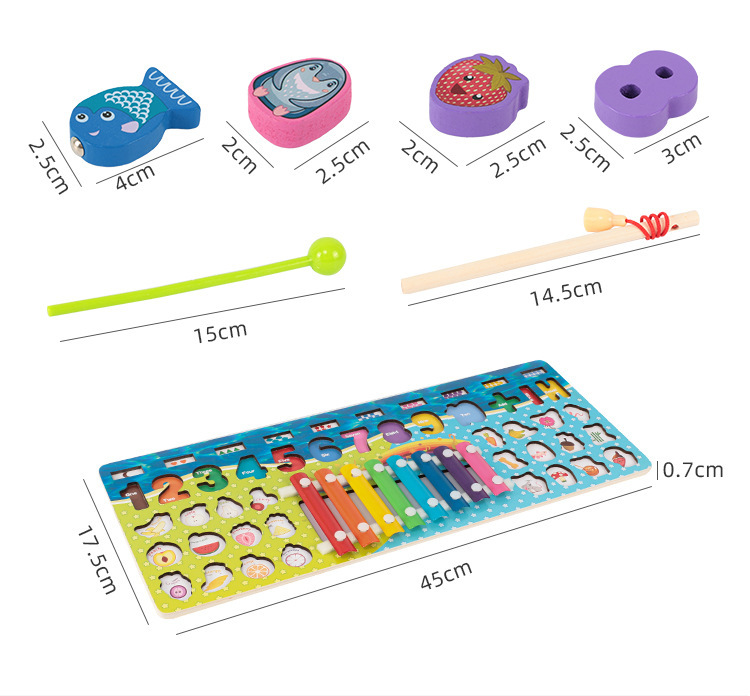 Early education multi-functional logarithmic board, shape recognition matching puzzle, digital board, and educational toy for children aged 3 to 6 pic 12