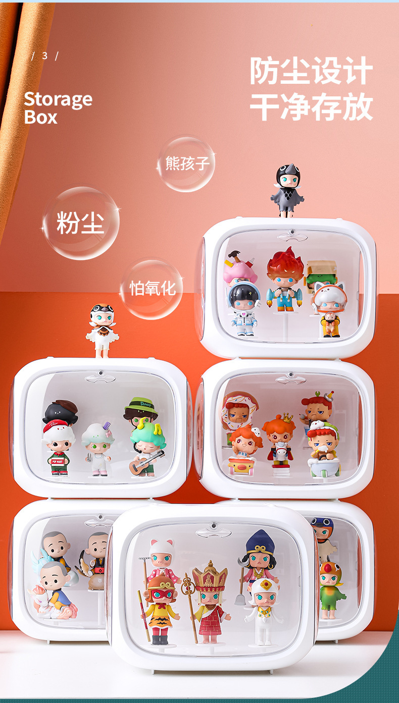 太空舱盲盒收纳盒泡泡玛特展示架透明亚克力盒子手办摆件防尘柜箱详情6