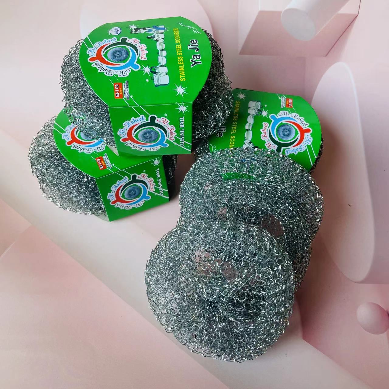3 steel wool balls per pack, 480 yuan per box. 3 steel wool balls per pack, cleaning balls, steel wool brushes to remove oil stains and dirt, kitchen household cleaning balls, 2 yuan supply pic 5