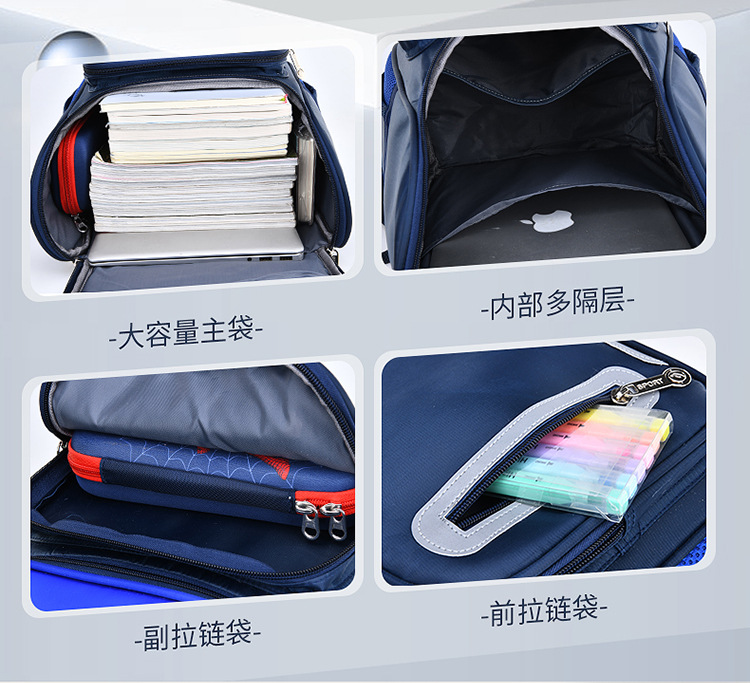 韩版书包小学生男孩一二四六年级轻便减负儿童双肩包定制印字logo详情10