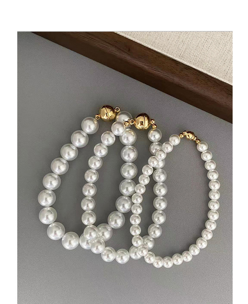 This is a trendy accessory for women, featuring a strong Australian white round magnetic pearl bracelet. It exudes a light luxury, niche and high-end vibe pic 30