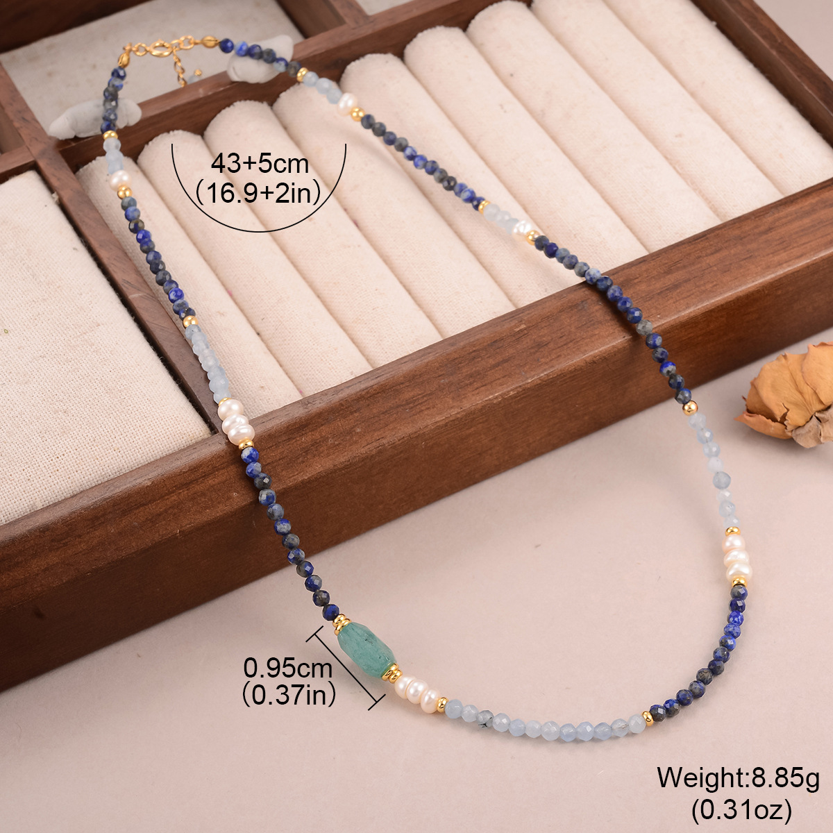 Simple and fresh heart-shaped geometric necklace, summer versatile beaded dopamine necklace, fashionable new collarbone chain for women pic 33