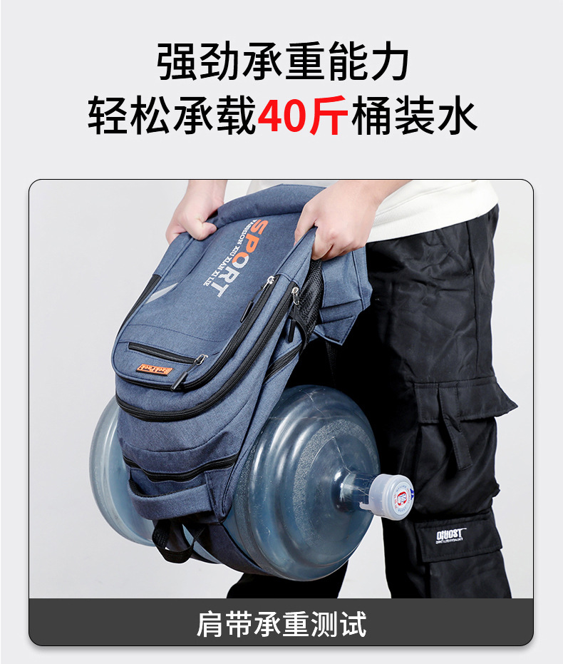 新款背包商务差旅大容量运动潮牌双肩包男款旅行潮款书包男高中生详情2