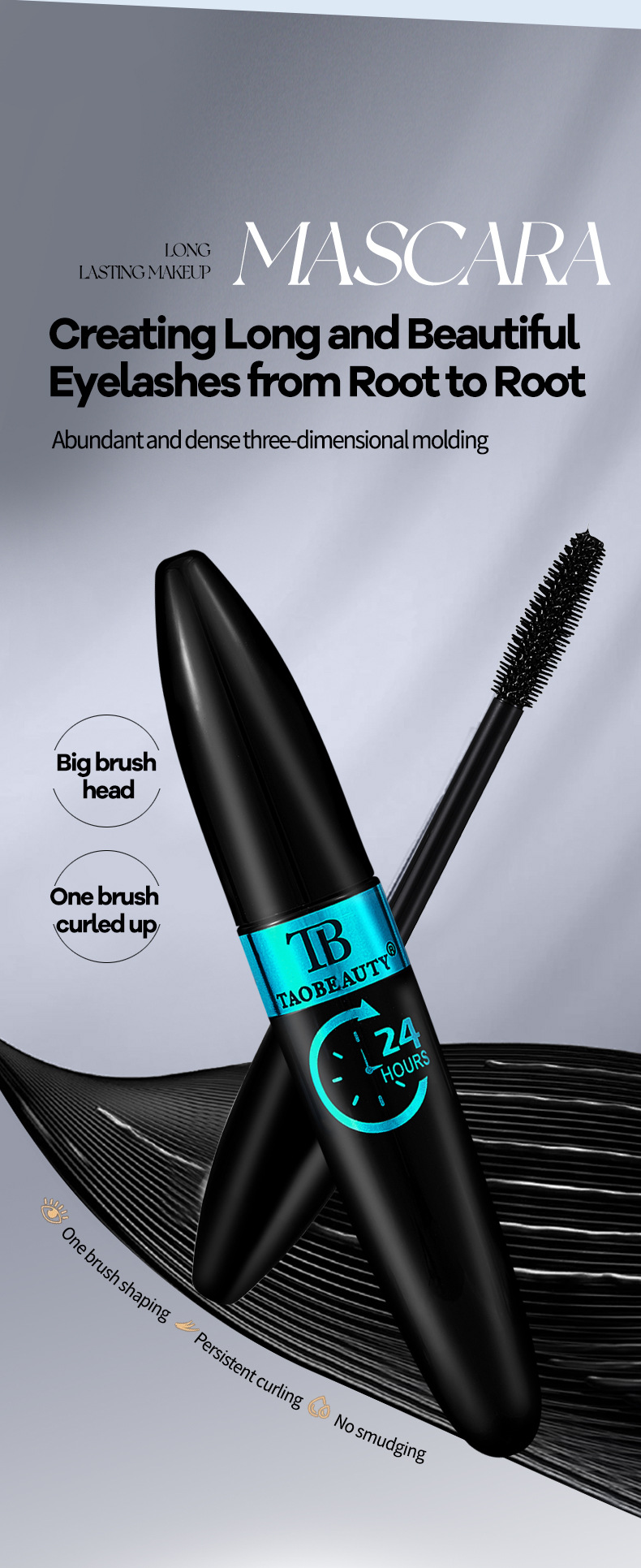 Cross-border exclusive supply of TAO BEAUTY mascara. Long, curly, waterproof, sweat-proof and non-smudge mascara wholesale pic 6
