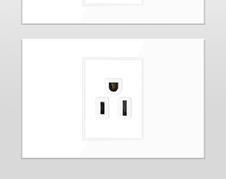 American standard socket 15A, Taiwan 110V, American standard switch panel with USB wall power supply, household white American panel pic 25