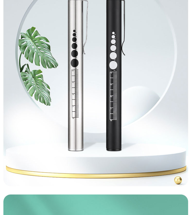 充电护士手电筒 led后多功能黄白双光医护瞳孔笔灯带刻度刻字logo详情11