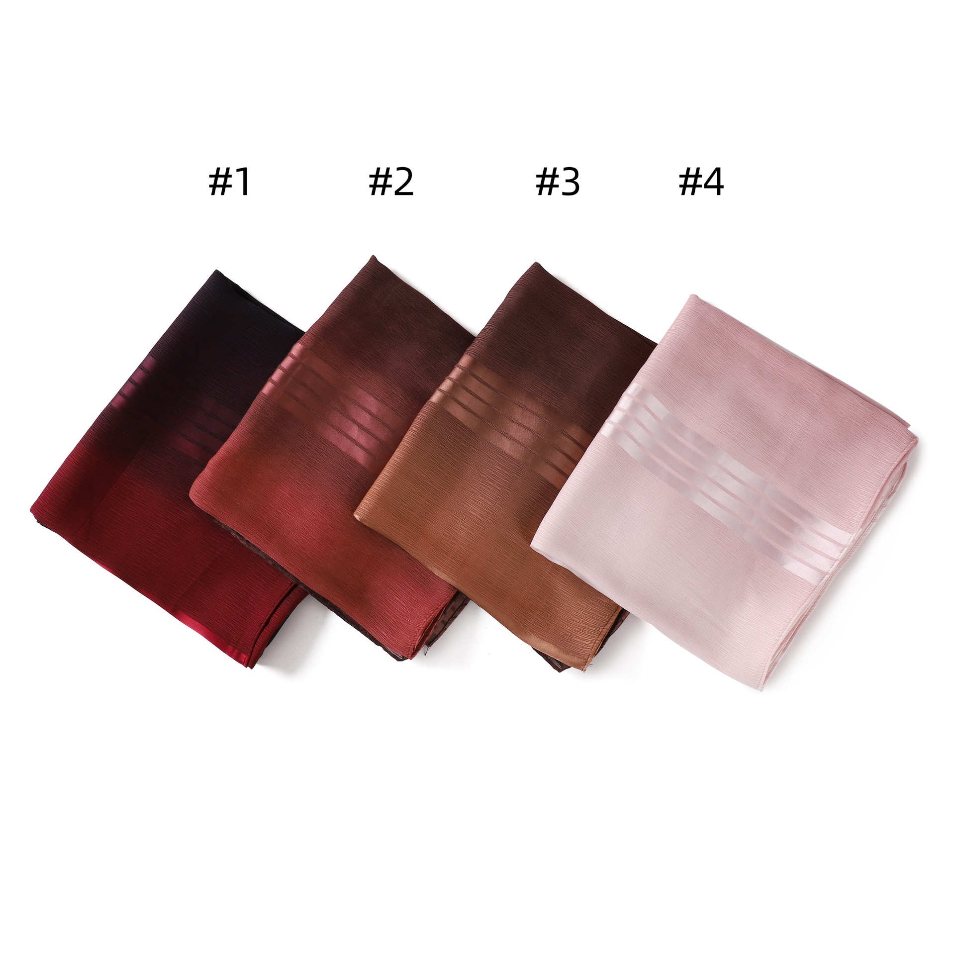 新款披肩渐变色围巾褶皱条纹头巾CottonViscoseHijabF736详情1