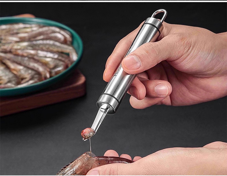 Stainless steel shrimp intestinal tract removal knife: Dig the shrimp stomach, peel the shrimp shell, remove the shrimp intestinal tract, open the back of the shrimp, and remove the seeds from the longan pic 12