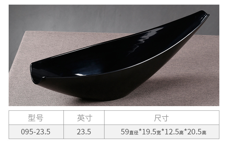 密胺船形刺身拼盘三文鱼海鲜干冰盘自助展示盘商用餐具批发工厂详情22