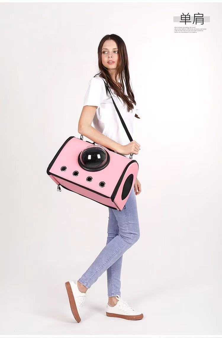 Wholesale of portable pet bags, horizontal cat bags, space capsule large space pet backpacks, PU mobile transparent portable portable bags for going out pic 10
