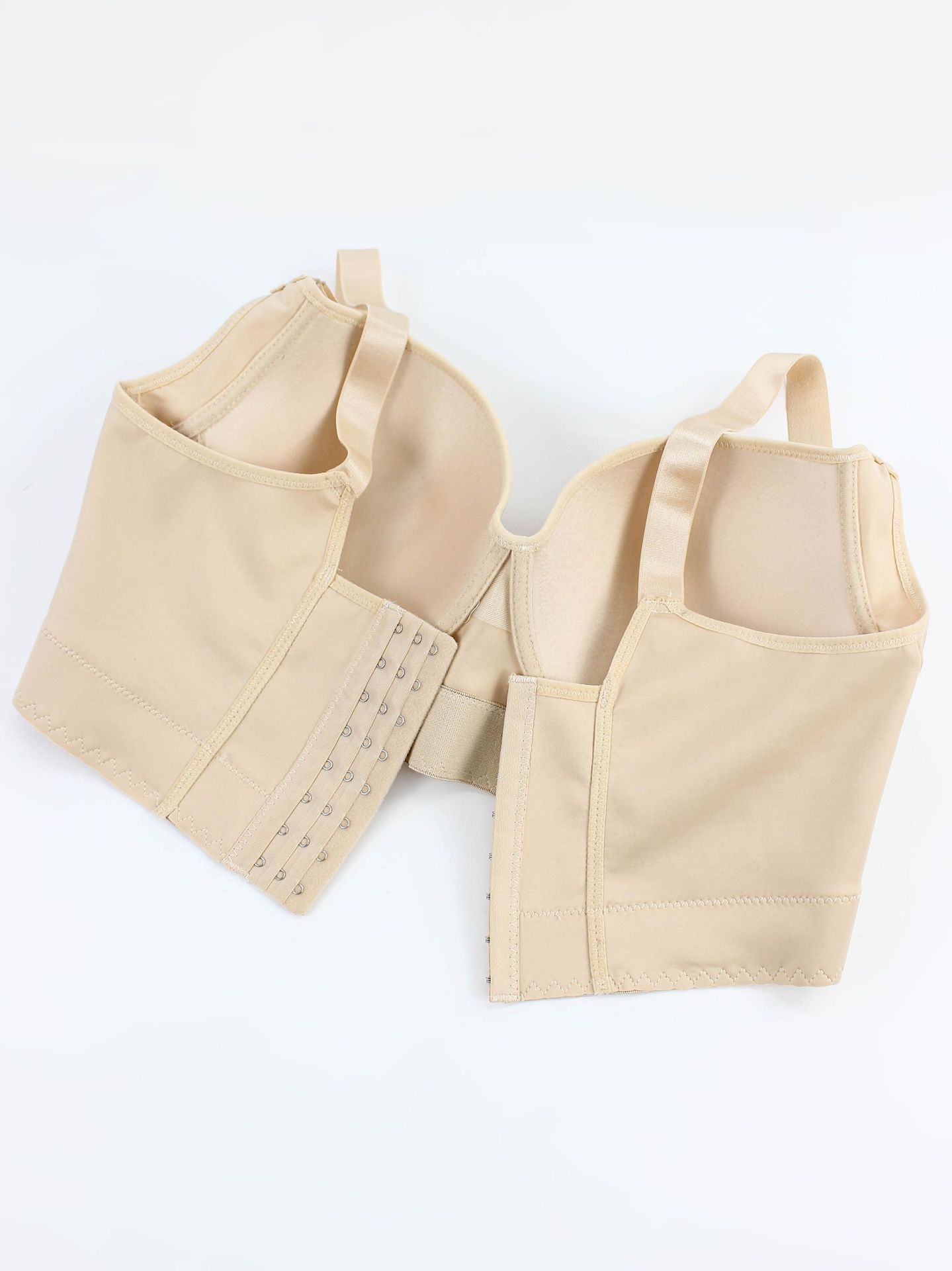 跨境欧美无痕光面钢圈内衣聚拢上托调整型文胸运动美背深V胸罩详情7