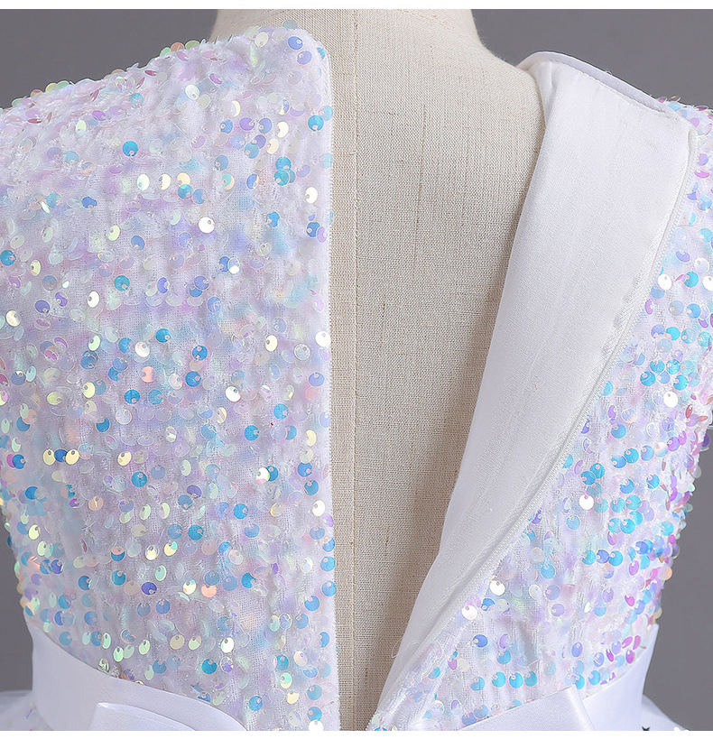 儿童公主裙礼服欧美花童亮片蓬蓬裙走秀表演服女童拖尾连衣裙跨境详情19