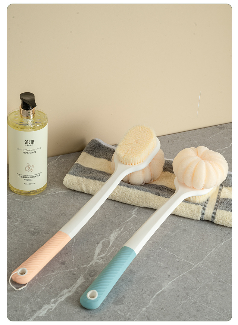 Long-handled bath towel, soft-bristled bath brush, back scrubbing and scrubbing wonder, multi-functional mud scrubbing, bath towel and bath brush in one pic 12