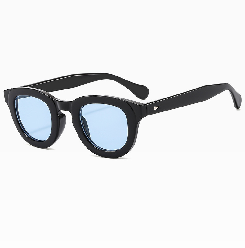 2024夏季新品跨境太阳镜时尚简约几何圆形个性穿搭墨镜防蓝光眼镜详情20