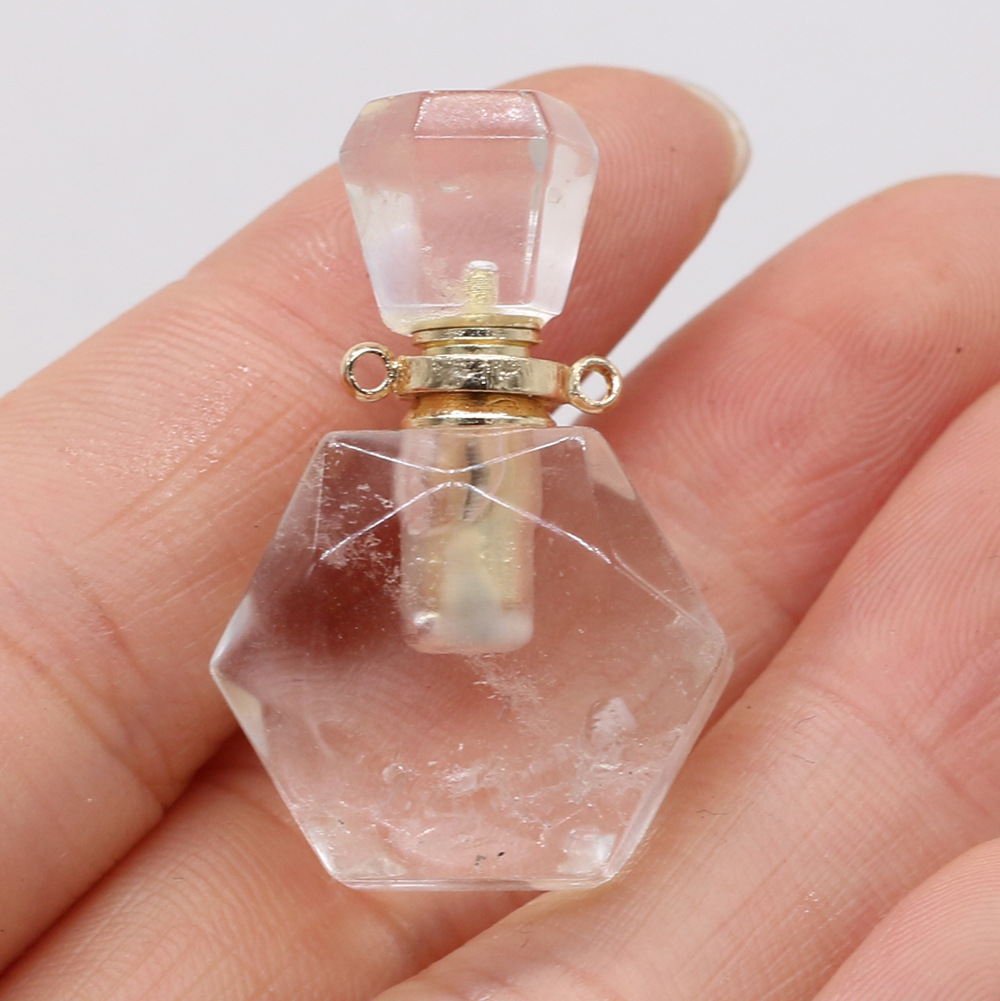 Exquisite natural semi-precious stone perfume bottles, white crystal, various shapes, DIY accessories, fashionable and exquisite wholesale production pic 21