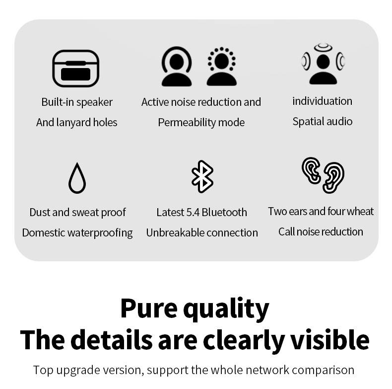 The new cross-border A9PRO Bluetooth headphones feature active noise cancellation, smart color screen and ultra-long battery life, making them true wireless Bluetooth headphones pic 13