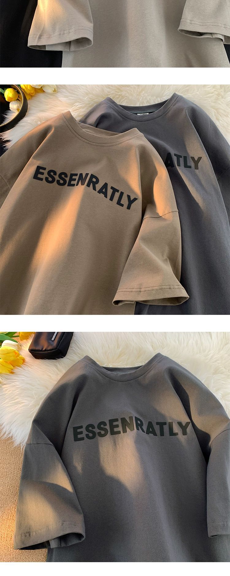 潮牌美式棉t恤男士短袖宽松潮流青少年初中生高中生半袖T2024新款详情7