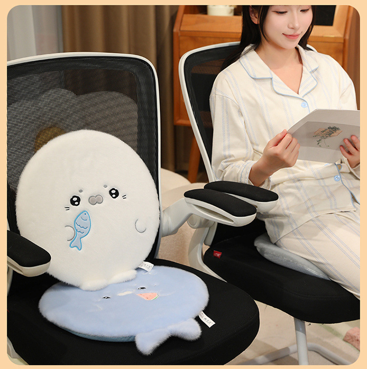 Original Chan Baby Seal memory foam seat cushion, cartoon plush cushion, office sitting chair cushion, farting cushion pic 7