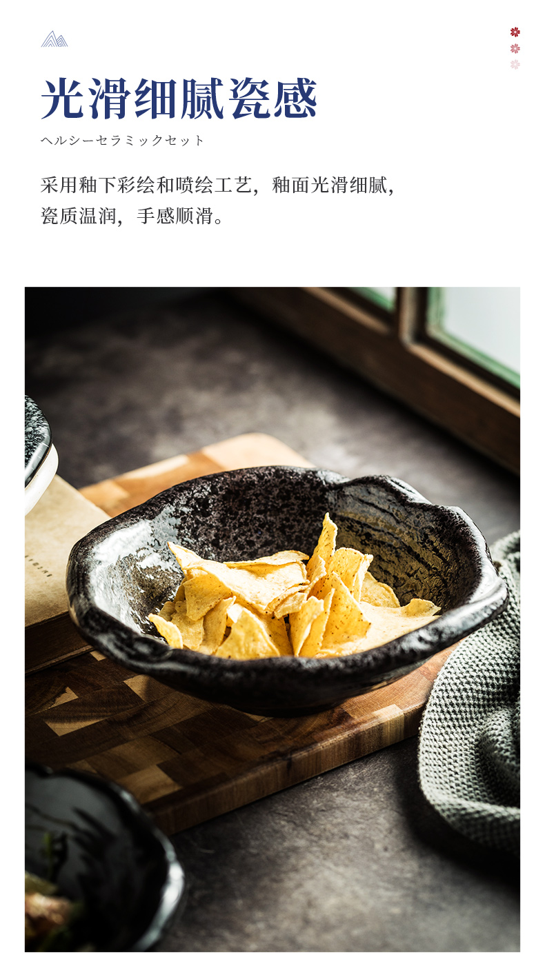水纹变形碗拌面碗拌饭碗日式高颜值不规则陶瓷深盘子感拉面碗详情5