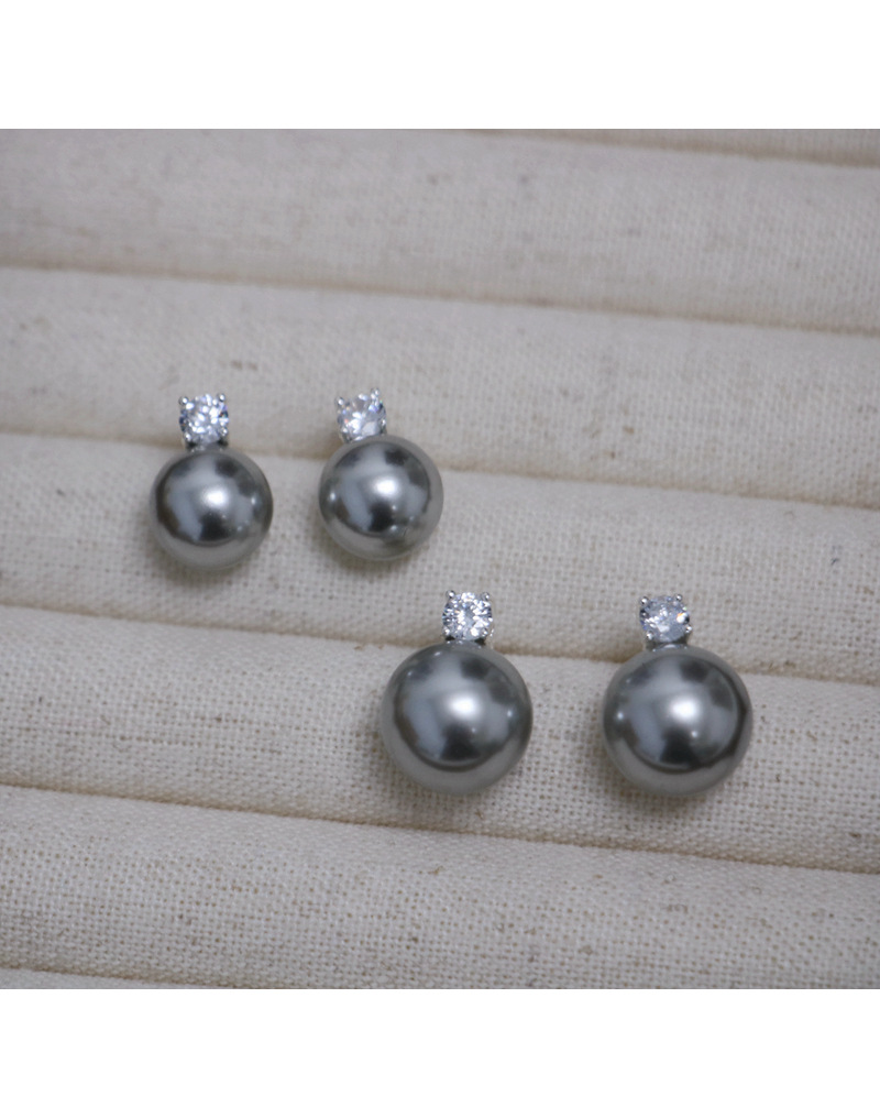 2024 Little Sweet Potato, Australian White, True Hemp, Lavender 5A, Zircon, Princess Diana, Shi Family Pearl 925, Pure silver Stud earrings, perfectly round pic 27