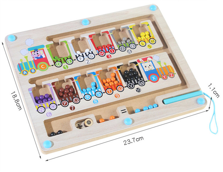 Baby magnetic color classification, positioning, counting board, pen movement maze, math enlightenment, cognitive matching, wooden toys pic 126
