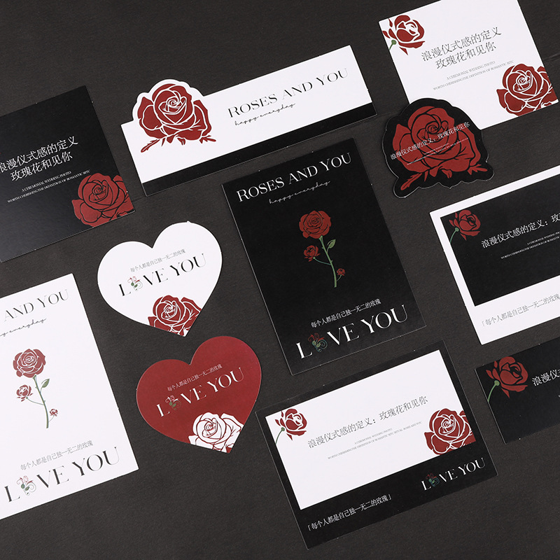New Qixi Festival rose cards, Korean-style fresh flower wrapping paper, materials for bouquets and floral arrangements, and materials for flower wrapping paper in flower shops pic 3