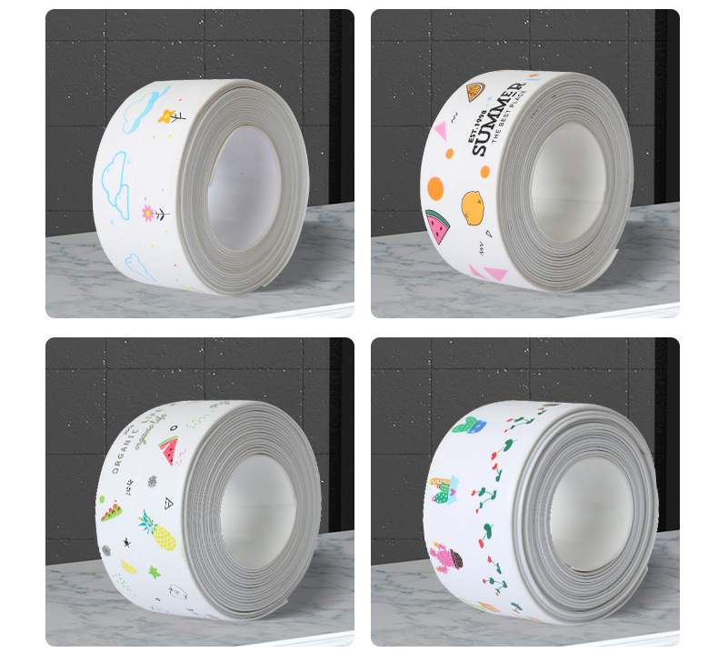 自粘式美缝贴厨房水槽挡水条厨卫防水胶带卫生间防霉美缝贴马桶贴详情22