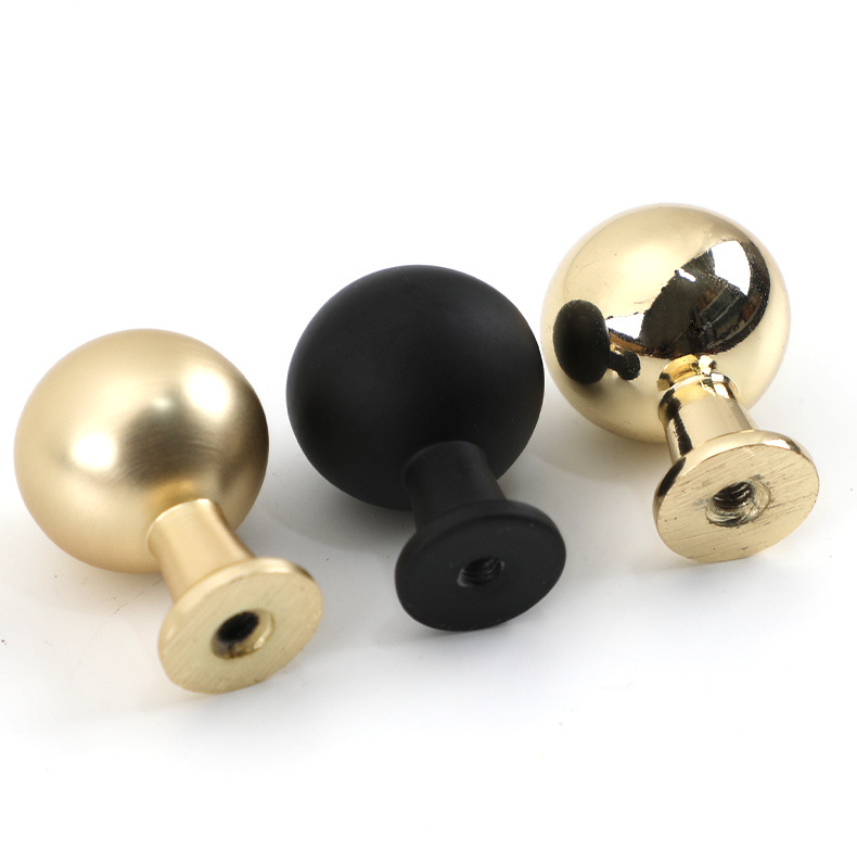 鸽子蛋椭圆抽屉单孔拉手北欧金色亮光黑色橱柜衣柜家具圆形小拉手详情19