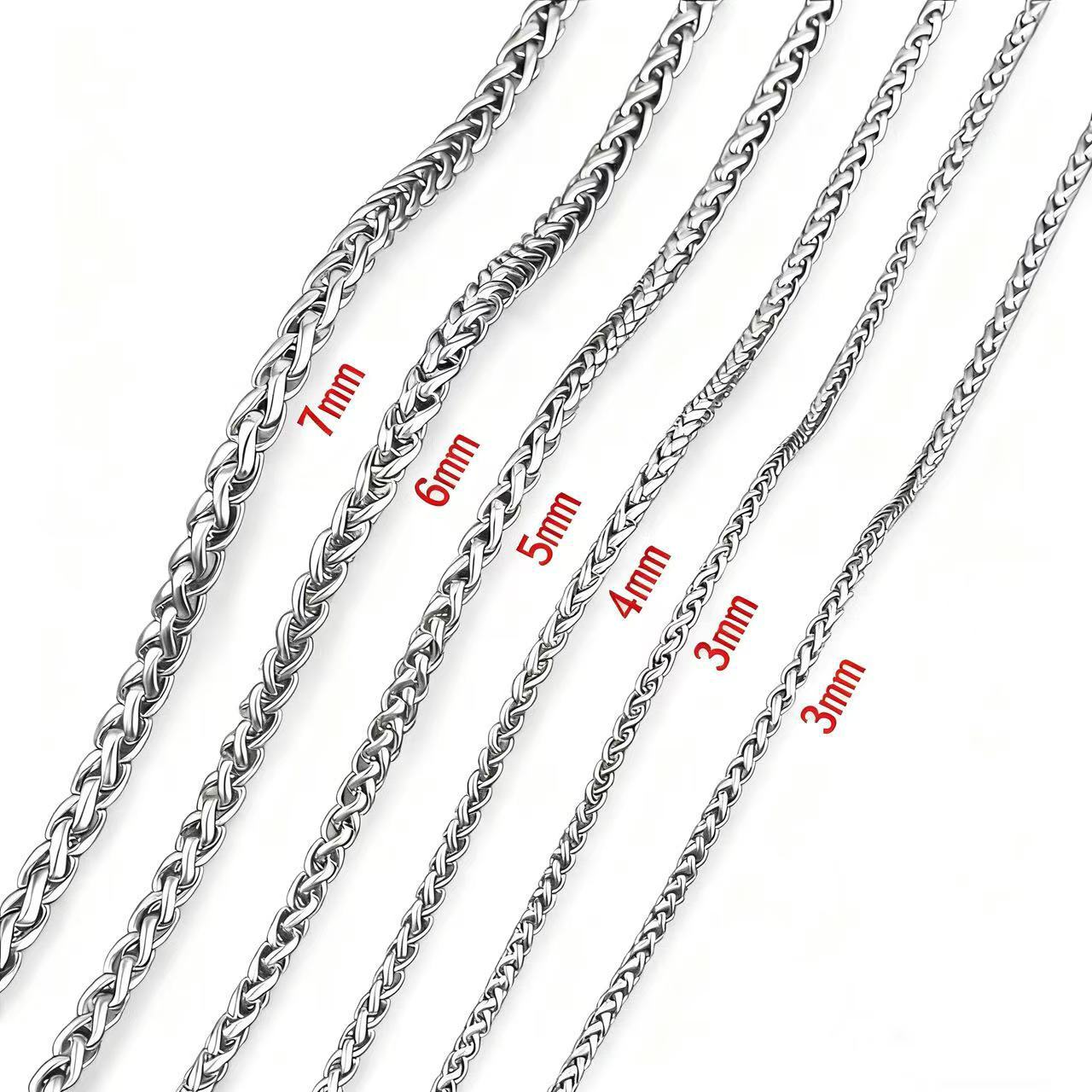 欧美风嘻哈不锈钢花篮链男士个性龙骨吊坠钛钢项链潮流饰品详情2