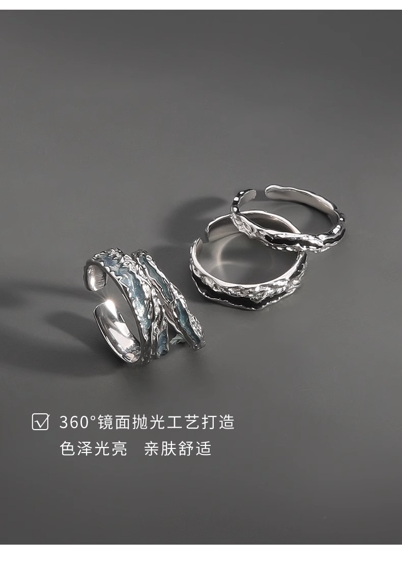 戒指男钛钢不掉色单身戒开口潮男指环时尚个性高级感食指环男手饰详情9