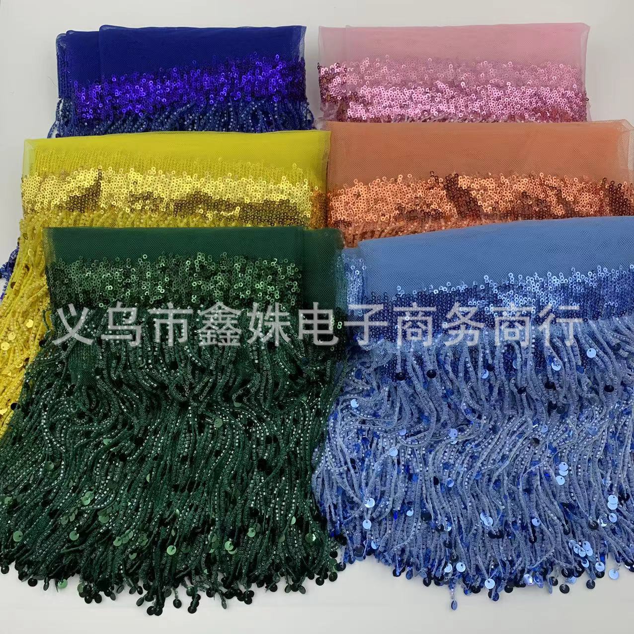 In stock, there are tassel sequins, beaded fabric curtains, stage performance decorations pic 7
