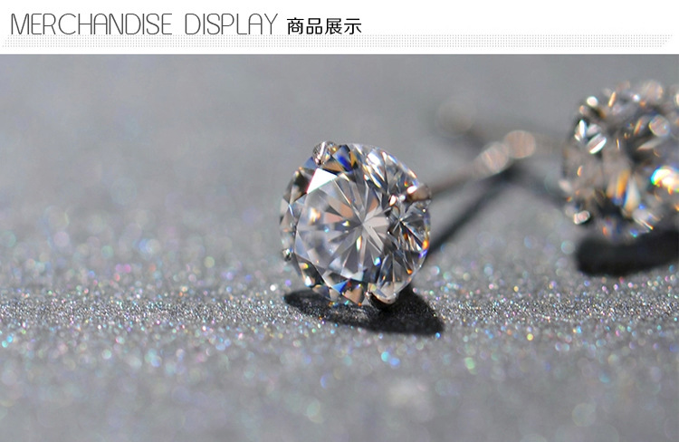 不锈钢饰品锆石耳钉四爪包钻钛钢真空电镀18K不掉色耳骨钉批发详情19