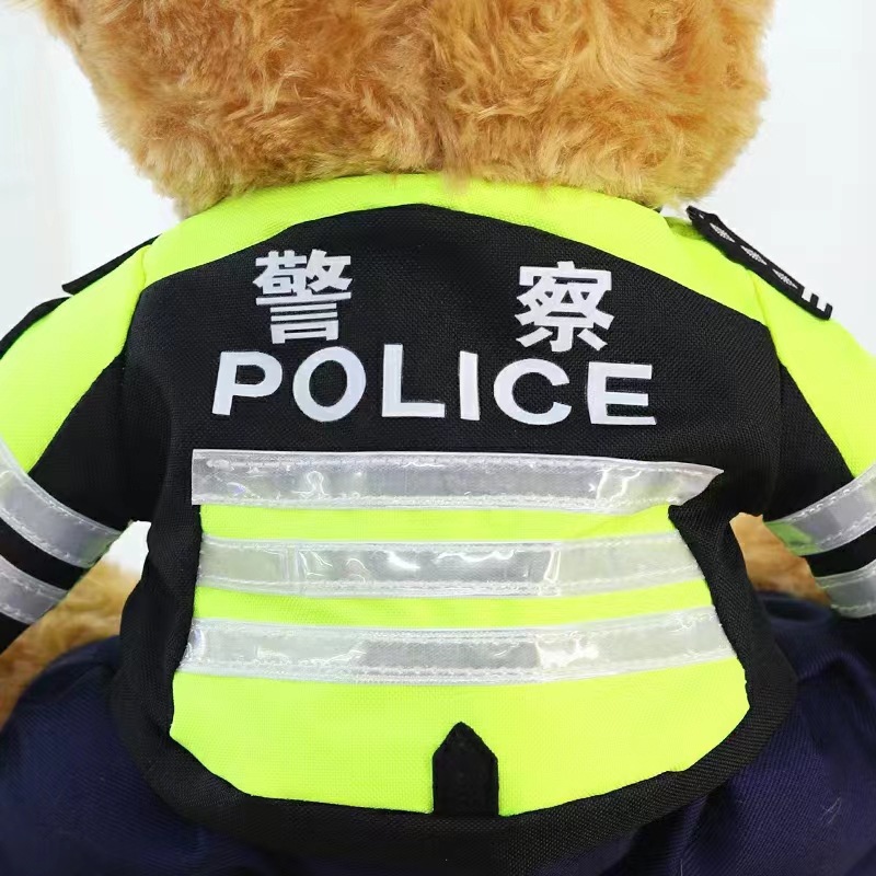 创意交警小熊公仔毛绒玩具警察熊网红机车熊铁骑泰迪熊玩偶礼物详情9