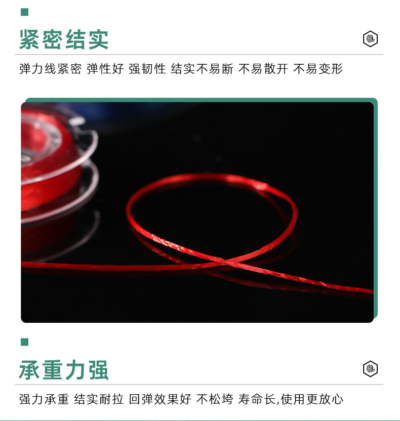 10-meter mini elastic thread, flat crystal thread, DIY handcrafted beaded thread, braided elastic thread, wear-resistant colored wholesale pic 13