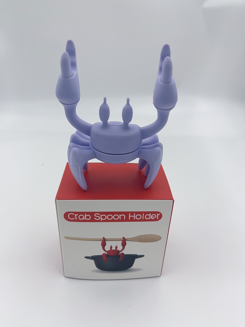红色螃蟹餐具跨境热卖硅胶勺托耐热支架防滑勺架炉灶蒸汽释放器详情4