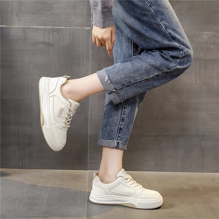 爆款皮面小白鞋女2024秋季新款鞋子百搭女鞋厚底板鞋休闲鞋运动鞋详情10