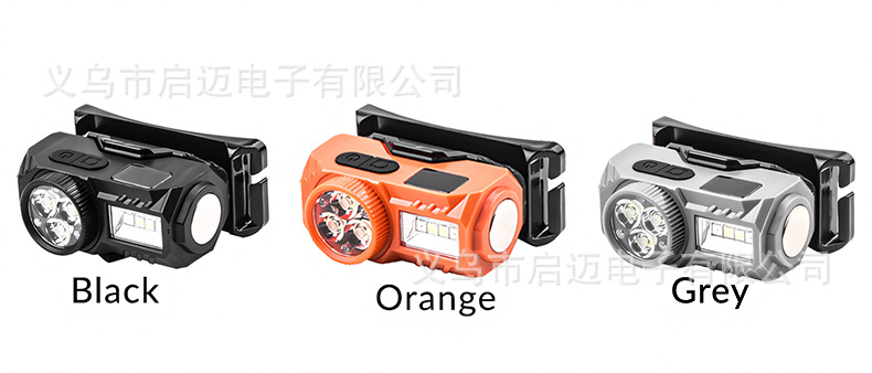 跨境新款多光源LED感应头灯头戴式跑步灯内置电池数显屏磁吸设计夜跑照明详情9