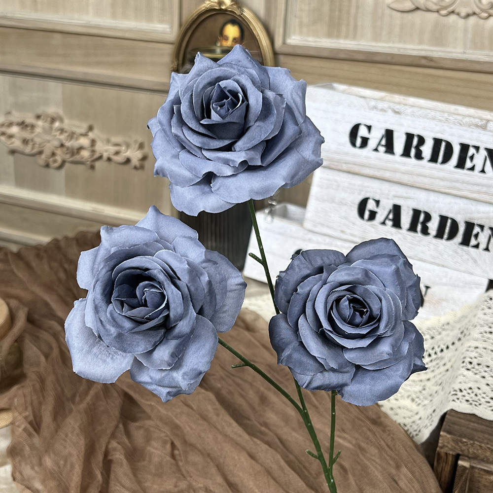 仿真钻石玫瑰假花人造花成品婚庆用花地排造景花高级感客厅插花束详情23