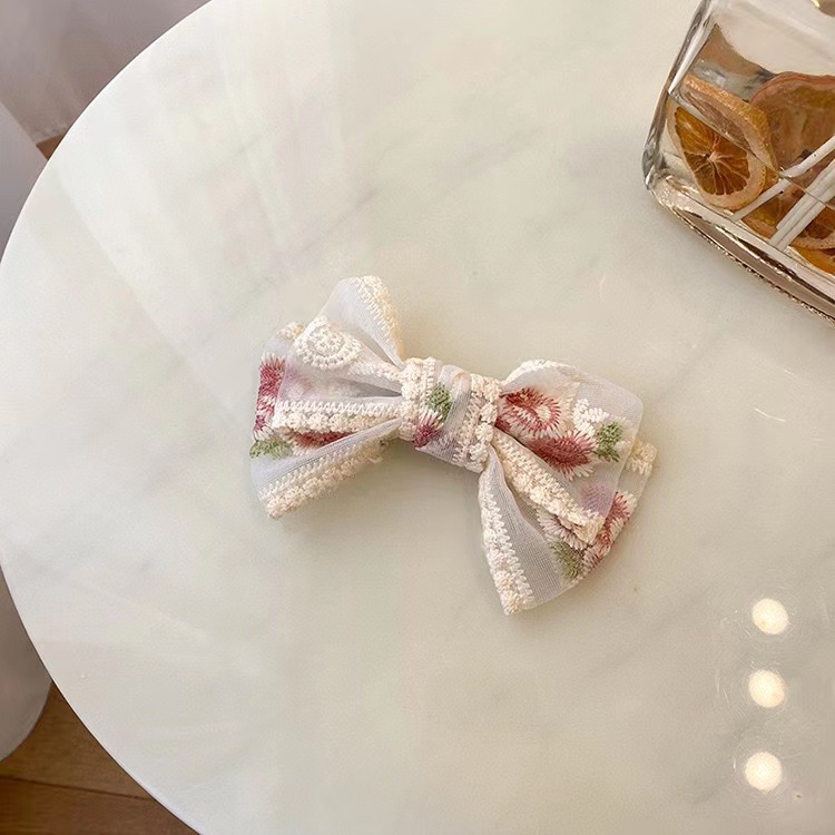 Rose lace bow hair clip, back of the head clip headwear, female Internet celebrity 2021 new spring hair clip accessory pic 6