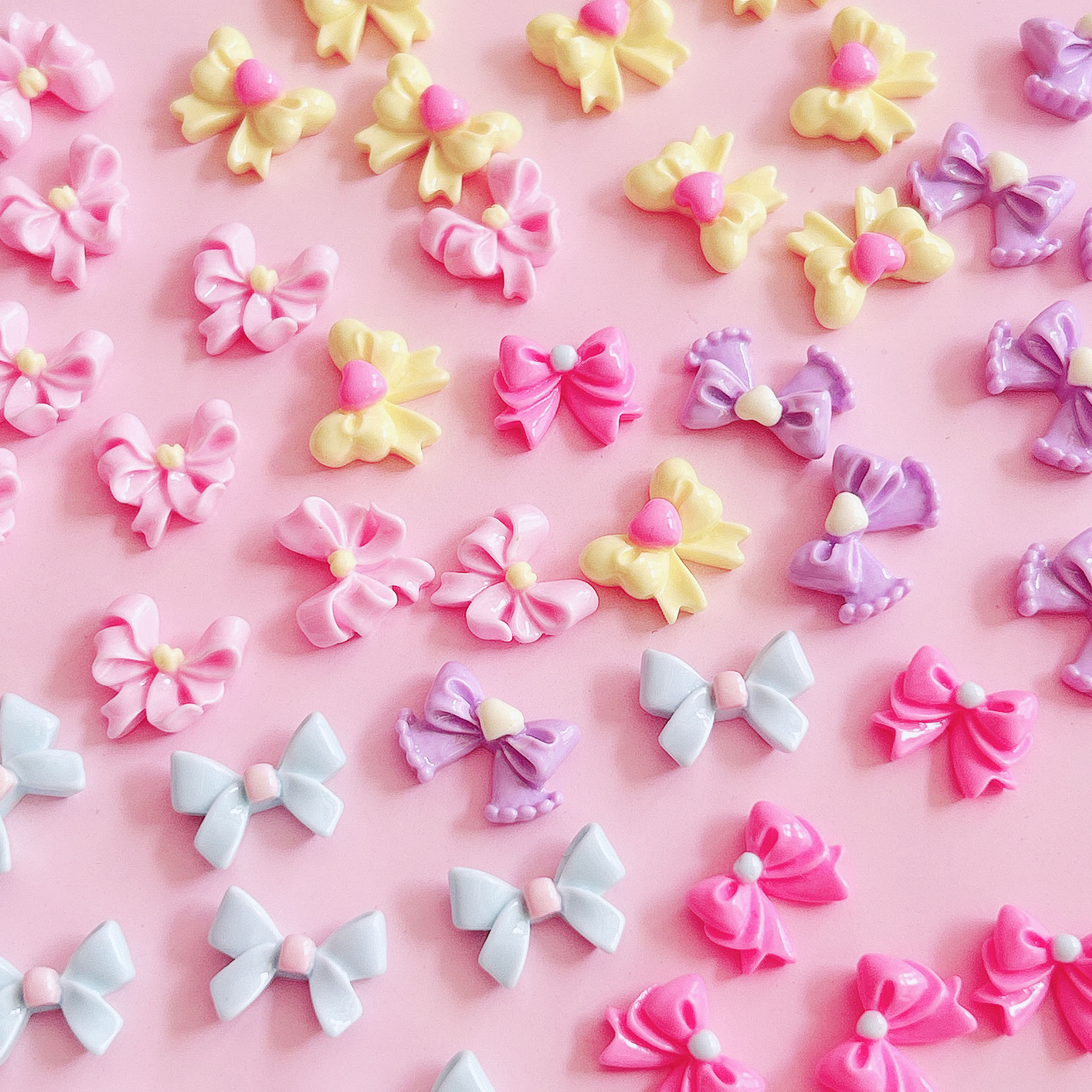 COM Glossy mini, unique and small bow handmade hair clips, hair accessories, diy decorative resin accessories pic 7