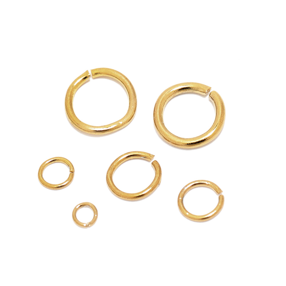 Wholesale 18K gold vacuum color-preserving stainless steel open ring, DIY jewelry connection accessories, closed ring, jump ring pic 2