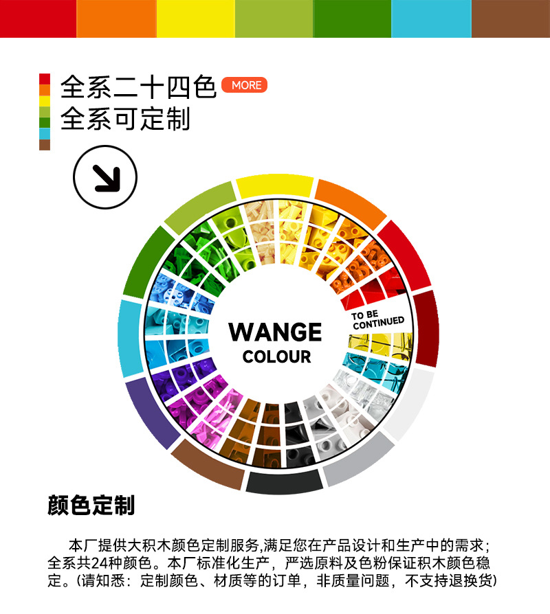 万格中国积木大颗粒儿童2-6岁男孩益智拼装拼插玩具加高圆坡2孔详情1