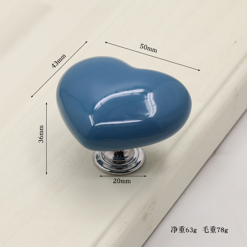 卡通儿童房拉手心形陶瓷拉手现代简约抽屉橱柜书柜电视柜鞋柜把手详情25