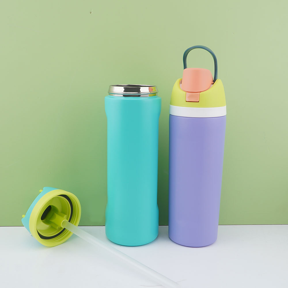 跨境热销304不锈钢户外运动便携式直身双层真空保温杯定 制批发详情11